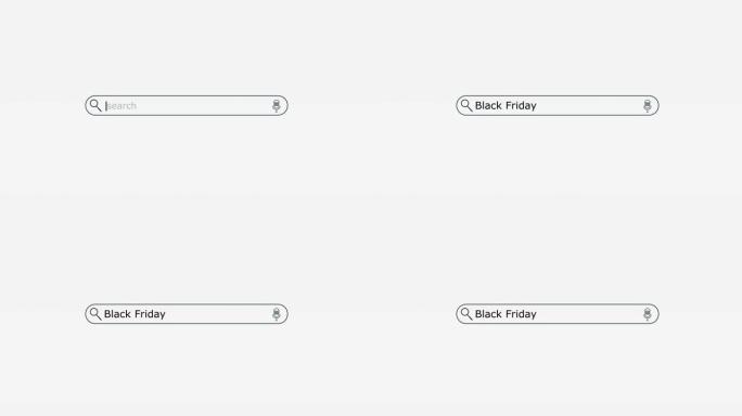 黑色星期五在数字屏幕股票视频的搜索引擎栏中输入