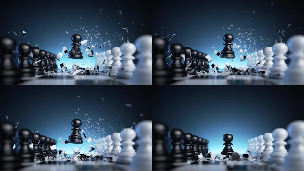 3d动画、棋类游戏攻击性走法、黑棋子突破、游戏改变者