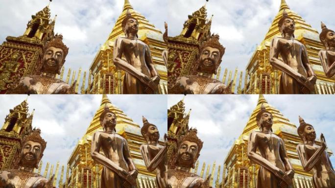 显示泰国图案的杜素贴金像。