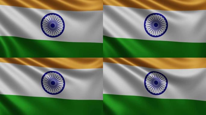 风中飘扬的印度国旗，3d的印度国旗，4k分辨率的印度国旗，3d的印度国旗