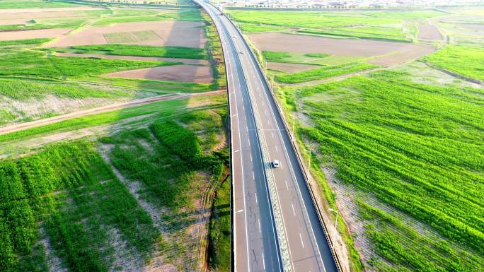 鄂尔多斯 生态 黄河大桥 公路 绿地