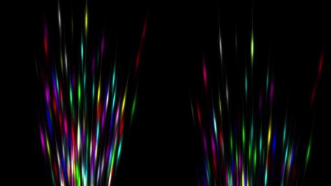 彩色灯光条纹垂直运动图形与夜间背景