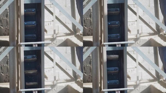 带有电梯升降机的大米工业工厂输送带结构