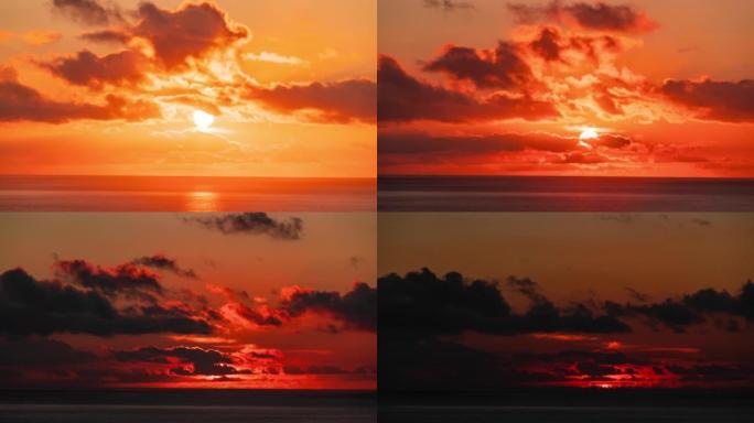 时间流逝-热带海洋美丽的剪影日落