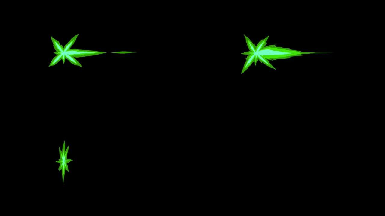 黑屏动画绿枪射击效果。