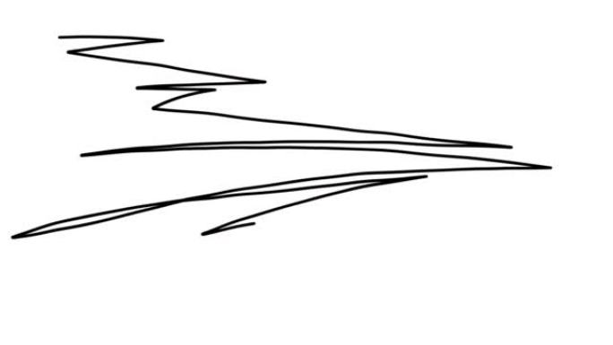 手写垂直涂鸦，涂鸦，钢笔绘画，心电图，抽象线条。