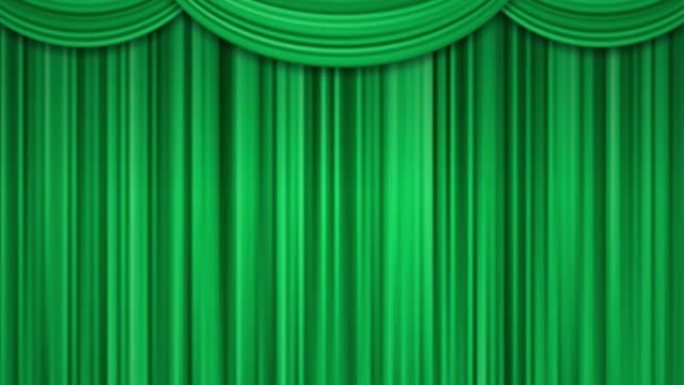 舞台窗帘顶部装饰摇摆的循环视频 (绿色)