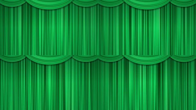 舞台窗帘顶部装饰摇摆的循环视频 (绿色)