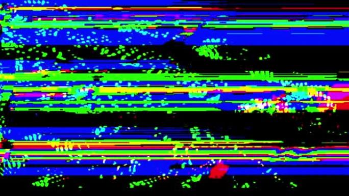 数字像素噪声毛刺错误视频损坏复古风格80年代