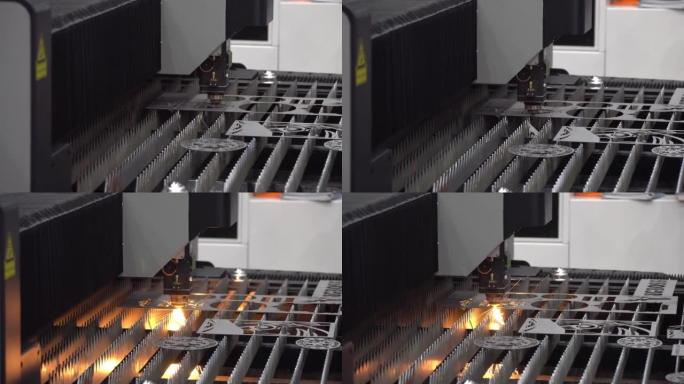 光纤激光切割机切割机的平底锅场景切割金属板。