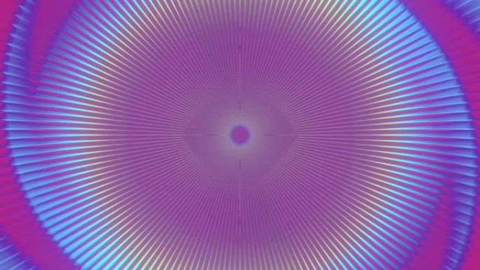 霓虹色放射状线条艺术图案呈圆形。3d渲染抽象背景。数字无缝循环动画4K UHD分辨率