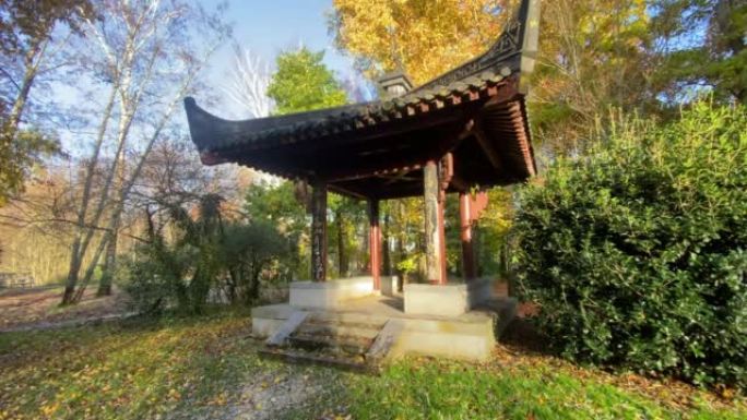 波尔多Barails保护区的武汉花园和寺庙