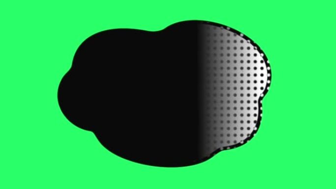 绿色背景上的动画黑色文本框几何形状。
