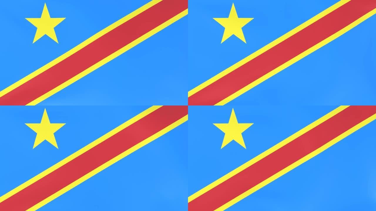 刚果民主共和国国旗在风中飘扬的3DCG视频