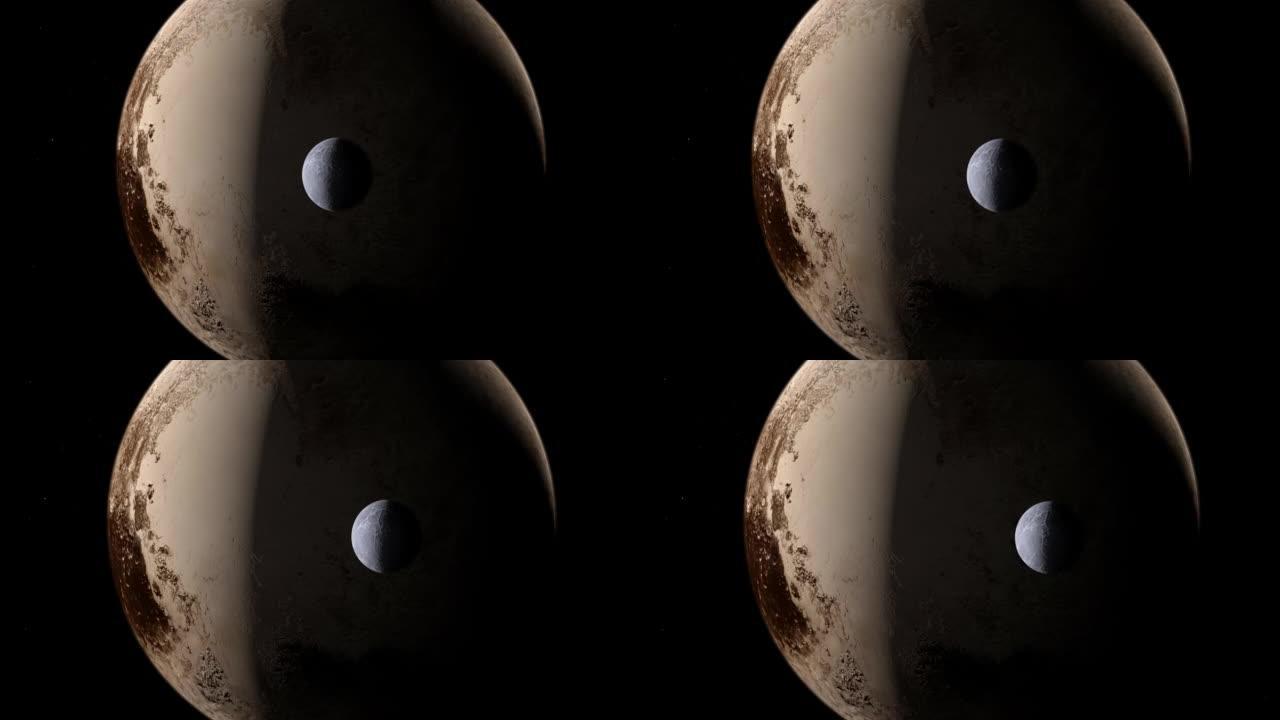 冥王星在轨道上的Orcus矮行星