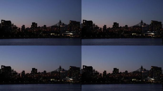 纽约市: 横跨东河的天际线