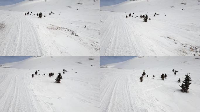 在高空救援任务中驾驶雪猫鼠架上的pov