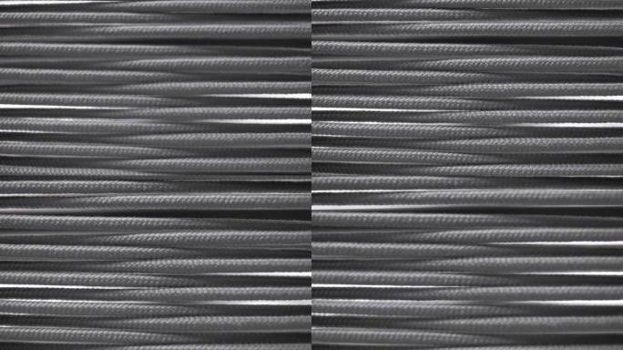 灰色绳索编织成直线的纹理。躺椅的绳索编织。