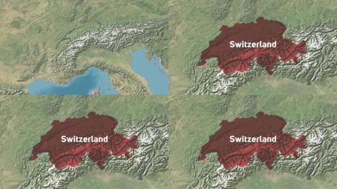 瑞士用文字放大世界地图
