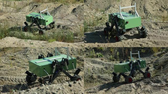 军用拆弹机器人的自动驾驶原型在崎岖的土地上进行测试