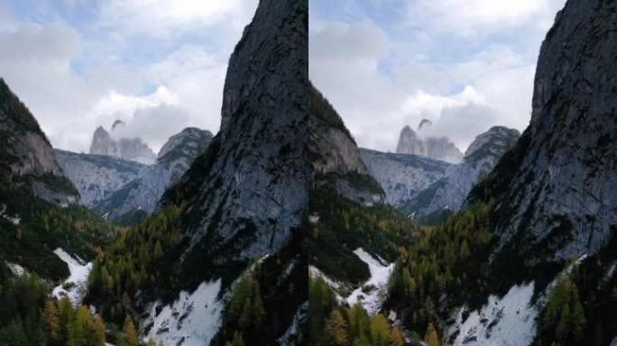 来自西北部的德雷·津宁 (Tre Cime di Lavaredo) 山