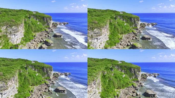 冲绳海滩4k无人机镜头