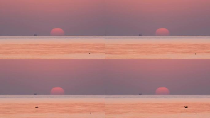 太阳升起的太阳从海面上的特写镜头