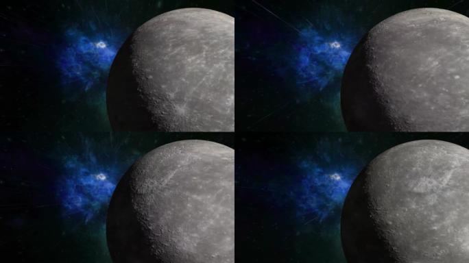 水星行星大气孤立在黑色背景上，太阳大气孤立在黑色背景上。物体移动的真实水银表面。太空中的水星行星，水