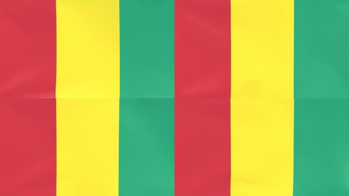 3DCG拍摄的几内亚国旗迎风飘扬的视频