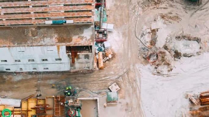 hyperlapse timelapse延时平视现代多层住宅的建设与发展。高架视图与建筑工地面积时间