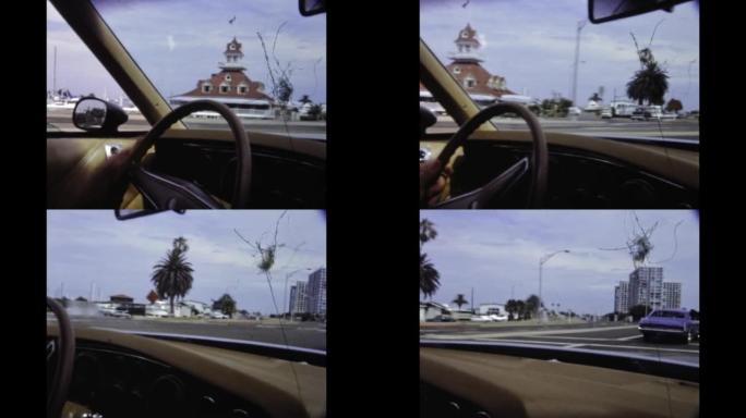美国1977，汽车仪表板驾驶场景