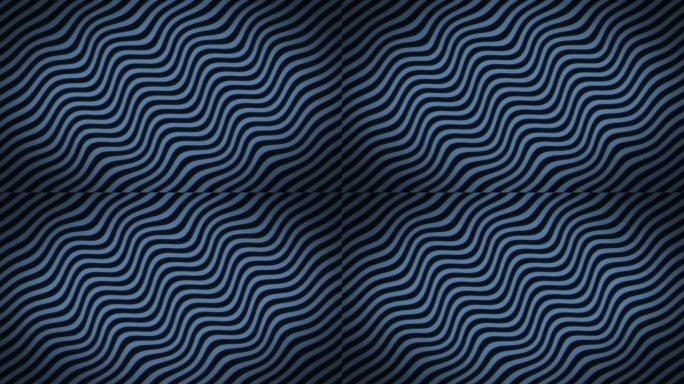 抽象动态波浪形蓝色背景。循环无缝视频。