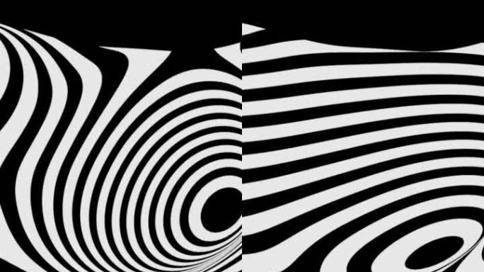 垂直视频-带有移动线条的抽象黑白运动背景