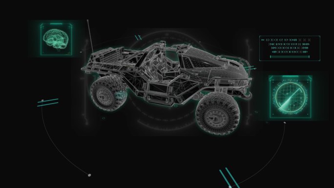 装甲吉普车HUD科技界面展示素材