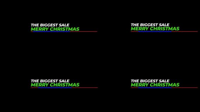 最大的销售圣诞快乐文本在透明背景与阿尔法频道。圣诞销售概念。广告口号。镜头。假日销售。圣诞节促销视频