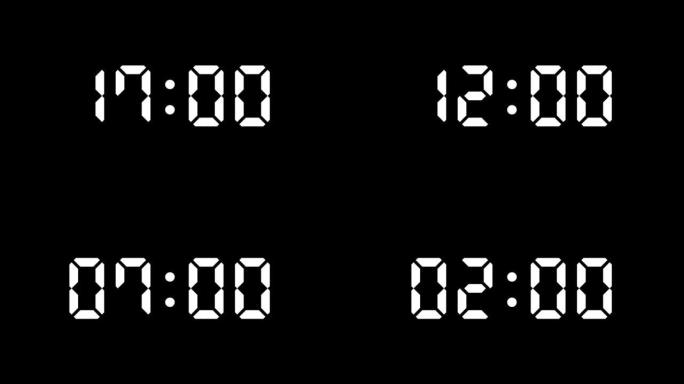 20秒的简单倒数计时器 (黑色背景上的白色字母)