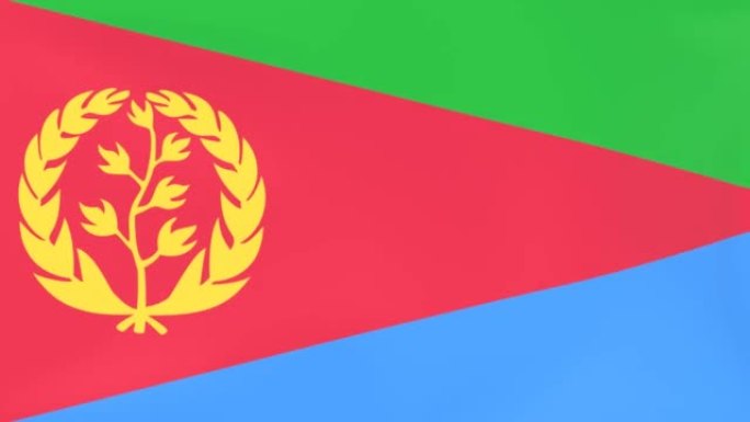 3DCG拍摄的厄立特里亚国旗迎风飘扬的视频