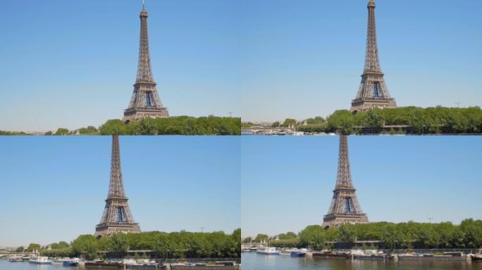法国巴黎著名的埃菲尔铁塔的美景