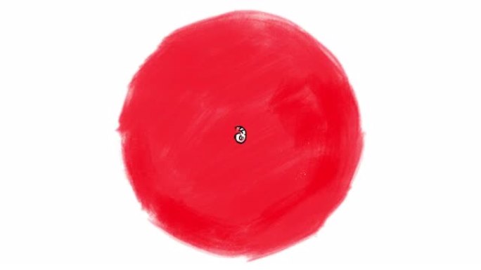 手绘倒计时动画。红色圆圈上的白色数字