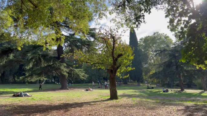 罗马博尔盖塞别墅花园的美丽景色