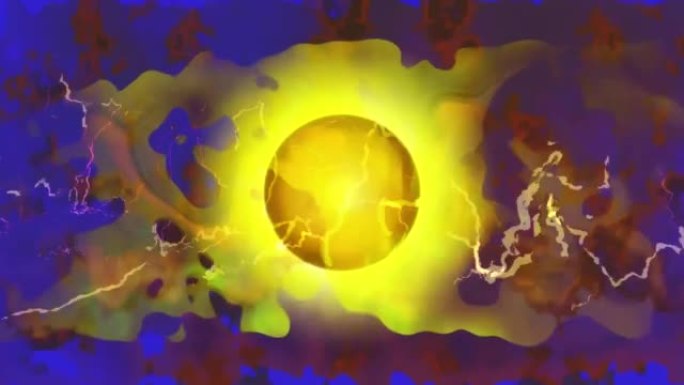 彩色液体表面的抽象动画，用于中间有一个圆圈的覆盖层