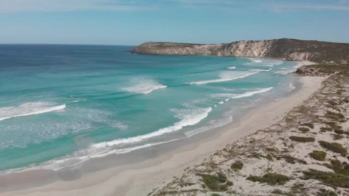 澳大利亚袋鼠岛的雪莉海滩鸟瞰图