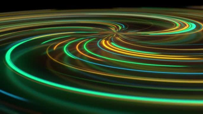 具有不同颜色光路形式反射的抽象氖螺旋