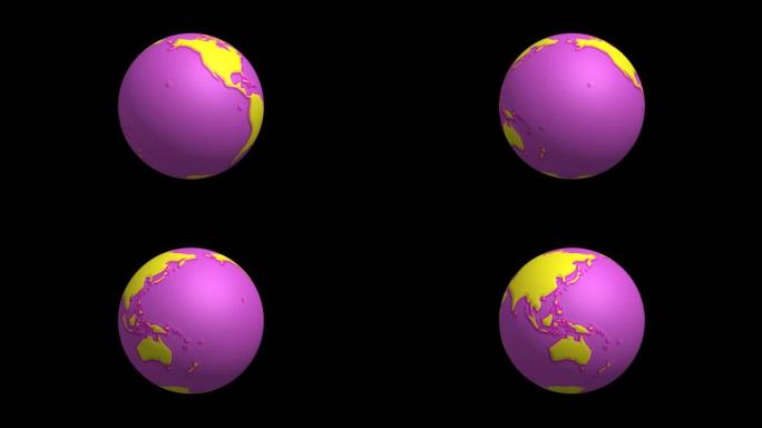 地球的3D插图不同的颜色比通常在虚空中旋转。