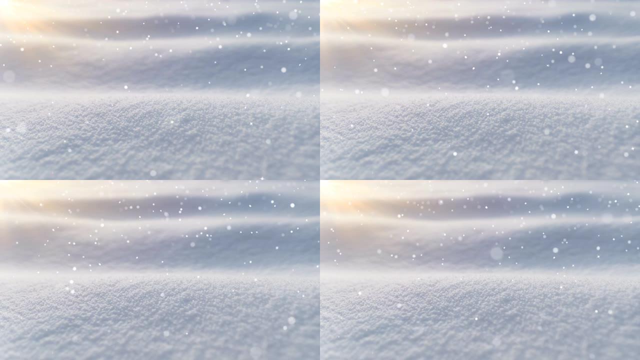 圣诞卡 (环4k) -具有闪光效果的雪。