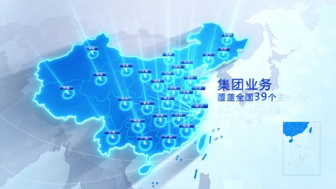 高端简洁中国科技地图浙江
