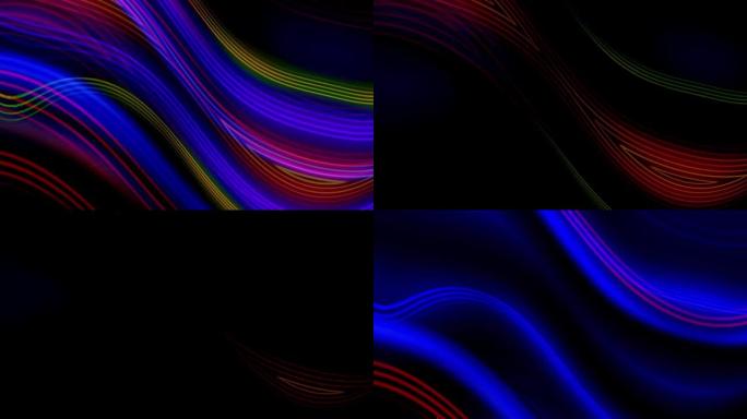 抽象发光数据线可循环背景-霓虹色