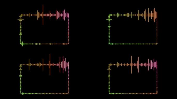 黑色背景上的动画彩色nois波隔离。