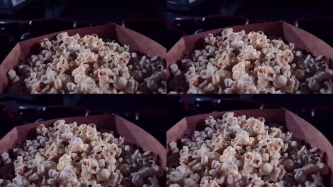 电影和娱乐，电影院中的爆米花盒，用于电视节目流媒体服务和电影行业制作