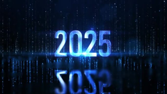 祝贺新2025年，奢华风格，蓝色，新年，2025